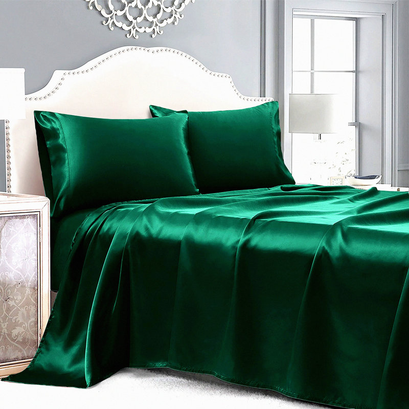 Emerald Dream 3-Piece Luxury Twin Sheet Set - Breathable Bed Sheets with Deep Pocket Fitted Sheet, Flat Sheet, and Pillowcase - Green Twin Sheets