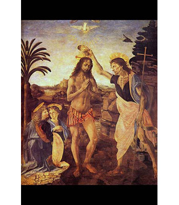 " Christs Baptism I " by Leonardo Da Vinci