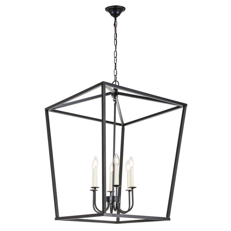 Lustre géométrique à 6 lumières Myler, Noir