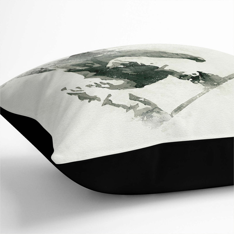 Square Throw Cushion, Black, 40cm H x 40cm W x 15cm D
