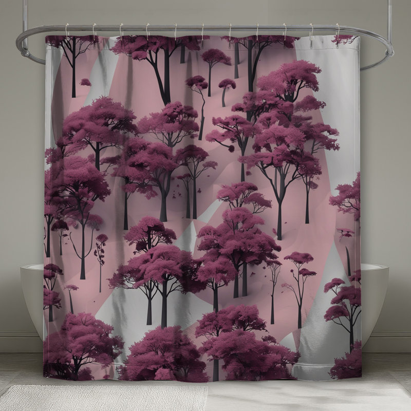 Rideaux de douche Pink Forest Landscape, 70 po L x 84 po H