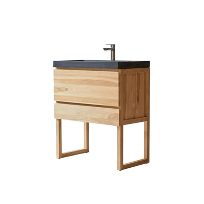 Edgar Solid Teak and Premium Moon Terrazzo 32" Single Vanity
