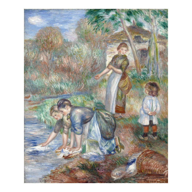 «Washerwomen» par Pierre-Auguste Renoir - Estampe numérique, H 40 po x l 32 po
