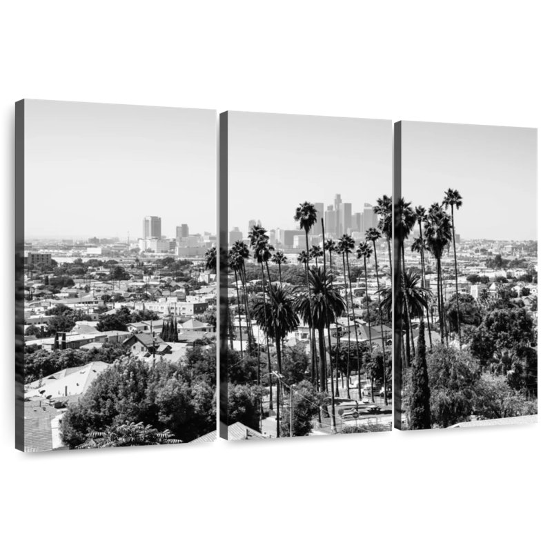 Noir Sebbie, Californie - Vue de Los Angeles, H 32 po x l 50 po