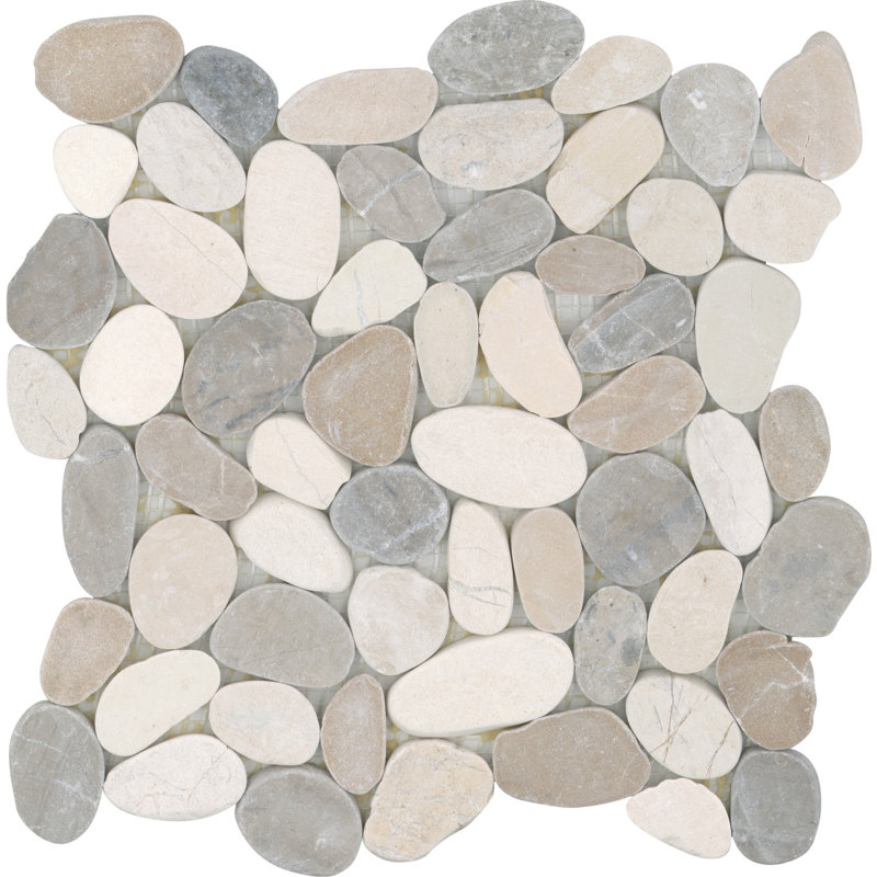 Venetian Pebbles Flt Gelato 12 in. x 12 in. Satin Pebbles Floor and Wall Tile (11.0 sq. ft./Case), Medici Blend