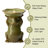Outdoor Fountains With LED Lights, 21.5"H  Ceramic Garden Water Fountain, Olive Green
