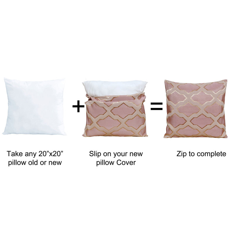 Geometric Square Cushion Cover, Rose