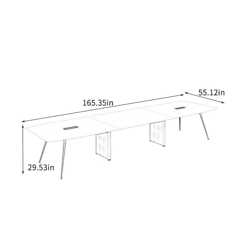 Table de formation moderne blanche, H 29,53 po x L 165,35 po x l 55,12 po
