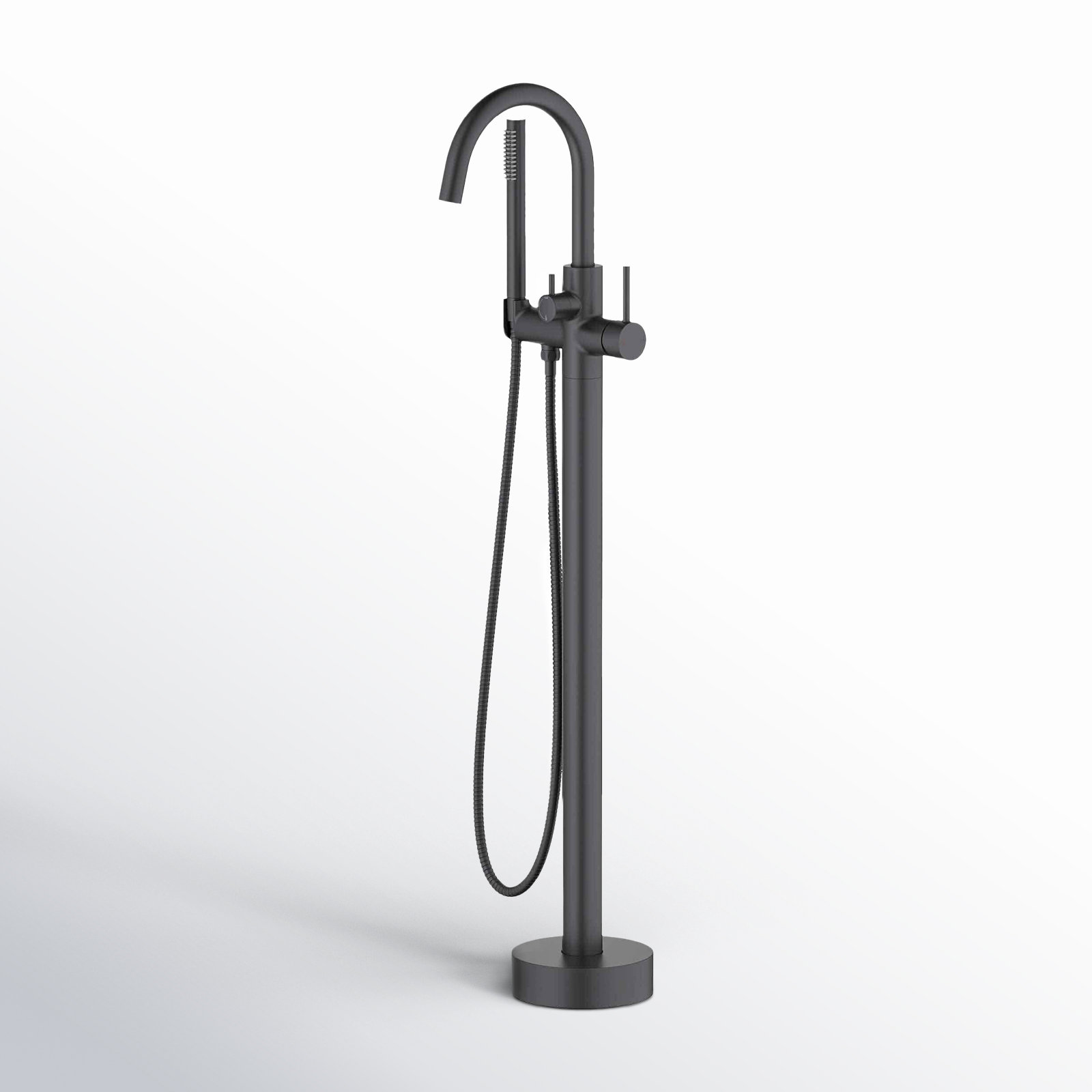 Circular Single Handle Tub Faucet, Matte Black