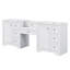 84" Double-Sink Bathroom Vanity, 2 Ceramic Sinks and a Engineered Stone Countertop, Large storage Bathroom Vanity with Silver Metal and 6 Drawers, Soft Closing Design, Wood-128990171