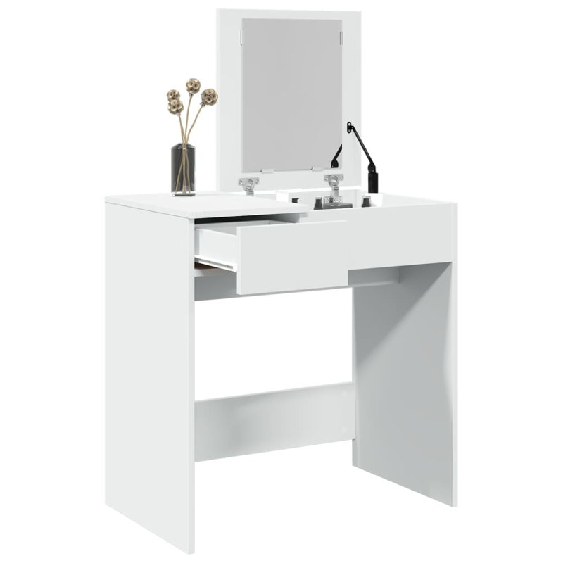 Dressing Table With Mirror 73X46.5X120 Cm, White