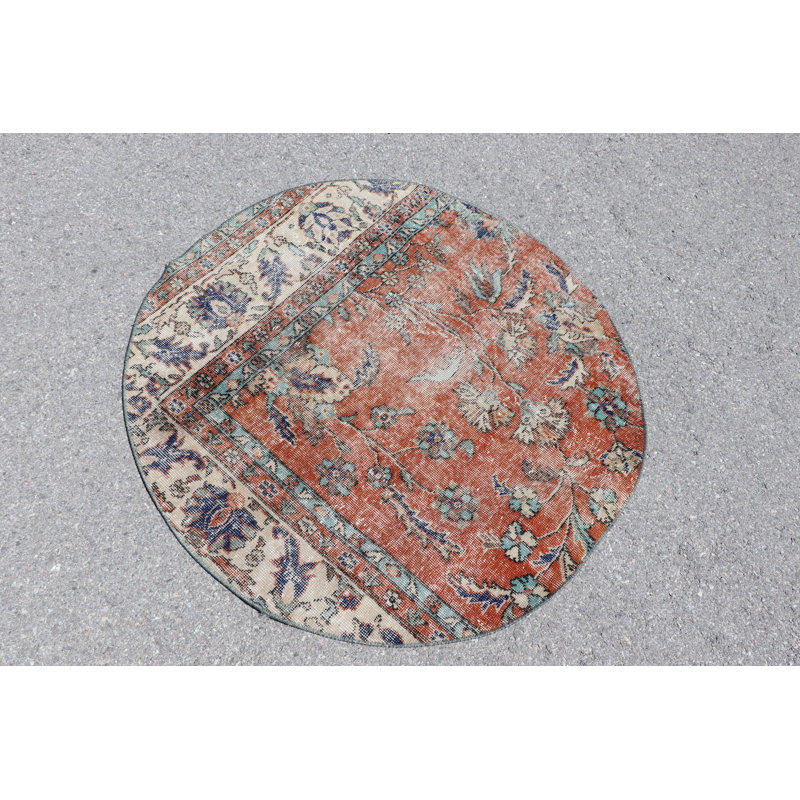 Tapis rétro Oushak orange pour tapis de porte ou pièce décorative bohémienne parfaite pour ajouter une touche de couleur