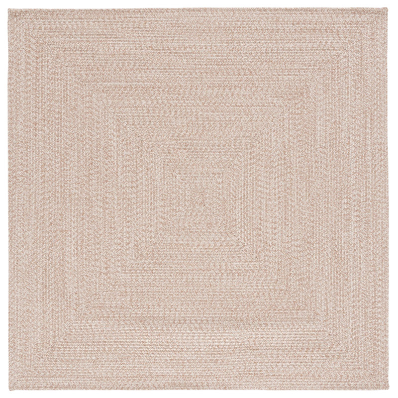 Tapis bleu foncé / ivoire tissé à la main Trombetta, Natural, Carré 3 pi