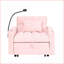 Canapé-lit convertible 3-en-1 avec dossier réglable, ports USB, porte-gobelets pour petits espaces Sofas | Rose | Velours-3531158