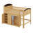 Loft Bed With Storage Cabinet, Wood Loft Bed Frame With LED Light & Wardrobe-123053230-123053229