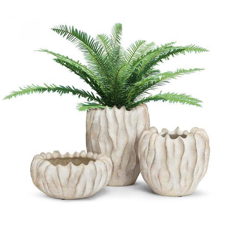 Cache-pot Arvide Cement, H 5 po x l 9,5 po x P 9,5 po