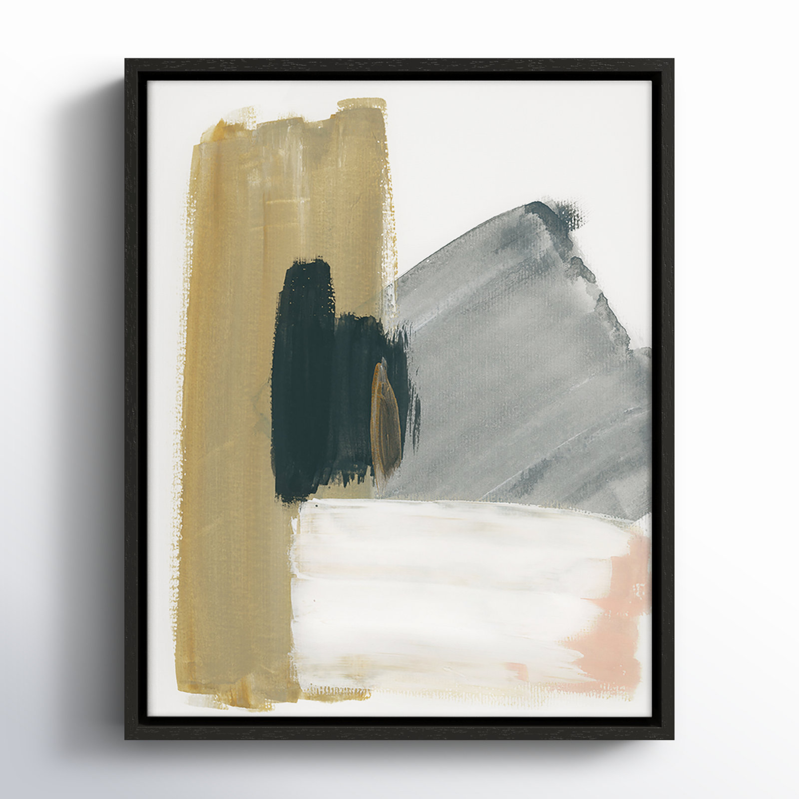 Marble Block Symmetry II by - Floater Frame Print on Canvas, Espresso Framed, 15.5" H x 12.5" W x 2" D