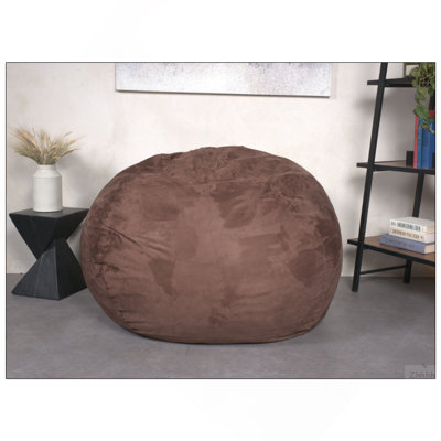 Fauteuil à billes en mousse à haute densité déchiquetée de 5 pieds pour enfants et adultes, avec housse amovible en microsuède, lecture idéale et salon au sol pour chambre à coucher, rôti français