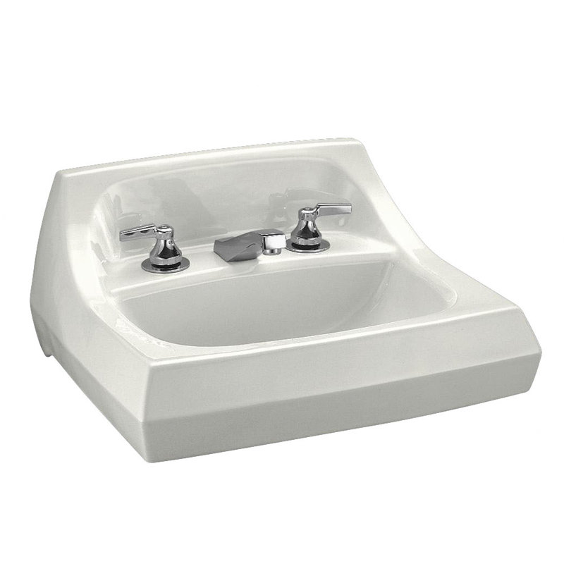 Kingston Ceramic 22" Wall Mount Bathroom Sink with Overflow, White