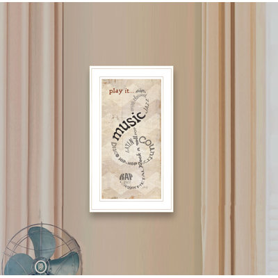 Reproduction d’art textuel sur papier encadrée "Play it" par Marla Rae