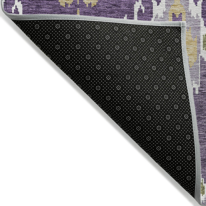 Tapis intérieur lavable en ikat doré 8 pi x 10 pi