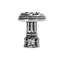 Acanthus & beaded knob with column base Rosette style in Satin-1503925580