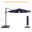 Parasol de patio en porte-à-faux octogonal à éclairage décalé à DEL de 11 pi Deaijah avec contrepoids inclus, parasol d'extérieur à suspendre avec manivelle, protection contre les rayons UV toutes saisons pour terrasse de jardin-431877128
