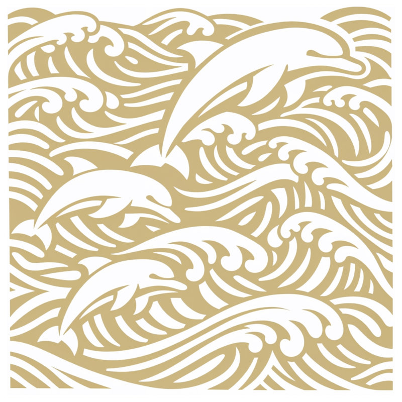 Coussins Dolphins And Ocean Waves, 20 x 20 inches