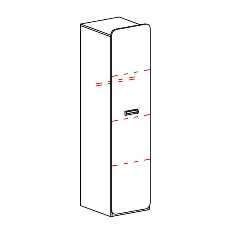 Ofir Rectangle Highboard Accent Chest, White Matt/Oak Nash