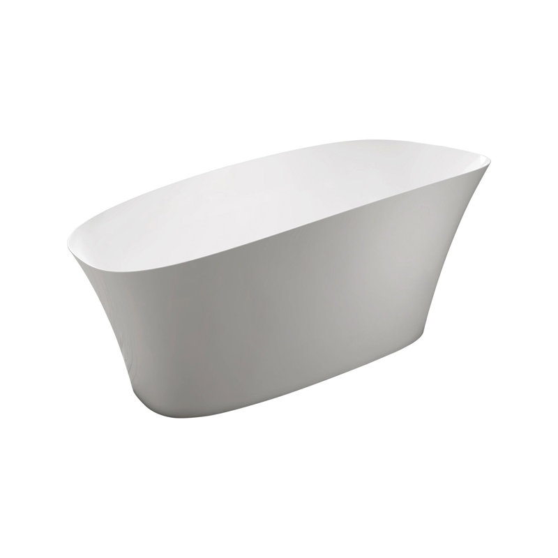 Baignoire de trempage autoportante de 63 po en blanc