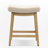 24" Solid Wood Beige Saddle Bar Stools Ideal for Kitchen Island and Counter-618578253