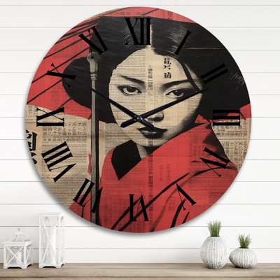Horloge murale en bois massif Nency
