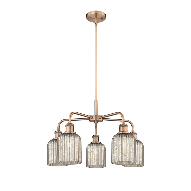 Lustre suspendu à 5 lumières de 23 po Ballston - Trig, Cuivre antique, Mercure
