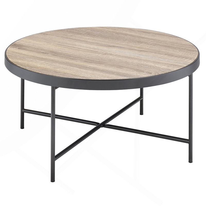 Table basse en chêne gris patiné et noir
