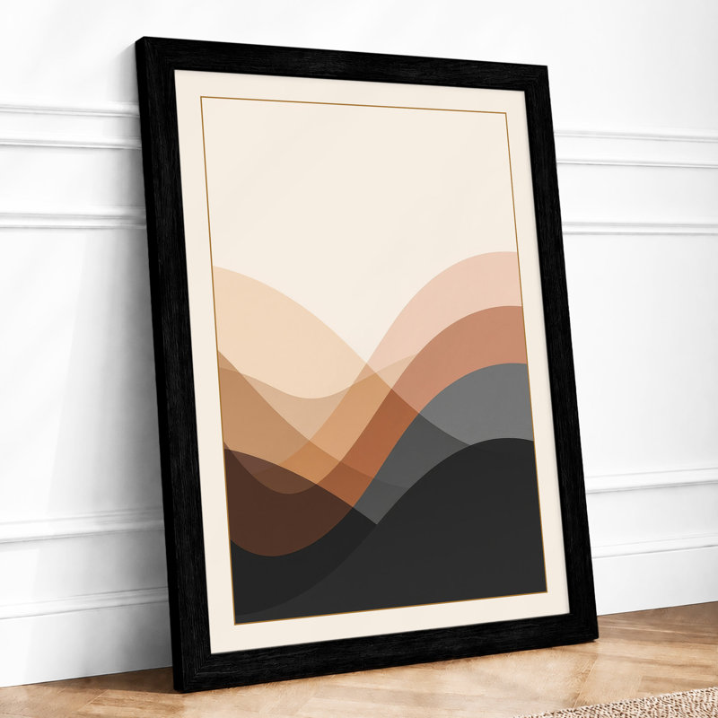 Earth Waves Minimalist - Print, Black, A3 - 42.0 x 29.7 cm