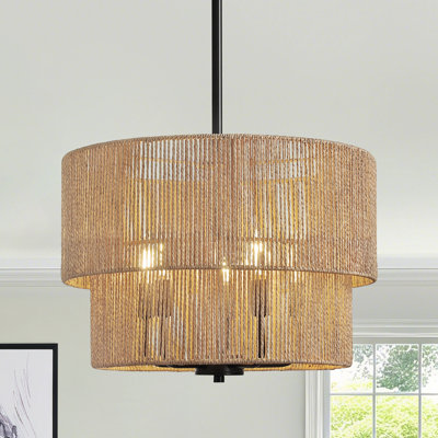  Lustre tambour 5 lumières 18 po Boho
