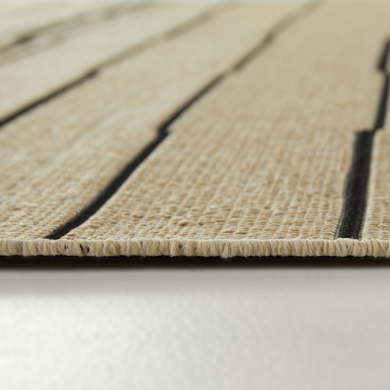 Tapis rayé intérieur / extérieur Veda, Rectangle 7 pi 10 po x 10 pi