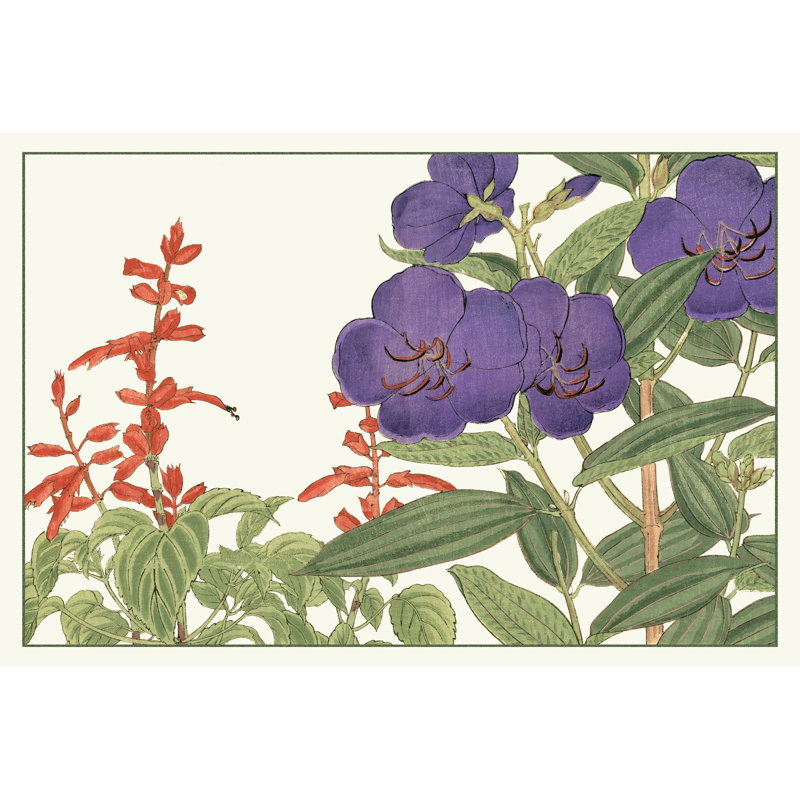 Japanese Flower Garden VI by Konan Tanigami - Wrapped Canvas Painting, 30cm H x 46cm W x 3.8cm D