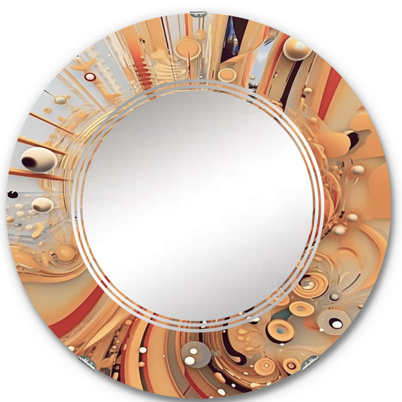 Leamontview - Miroir mural moderne rond, 24 po x 24 po