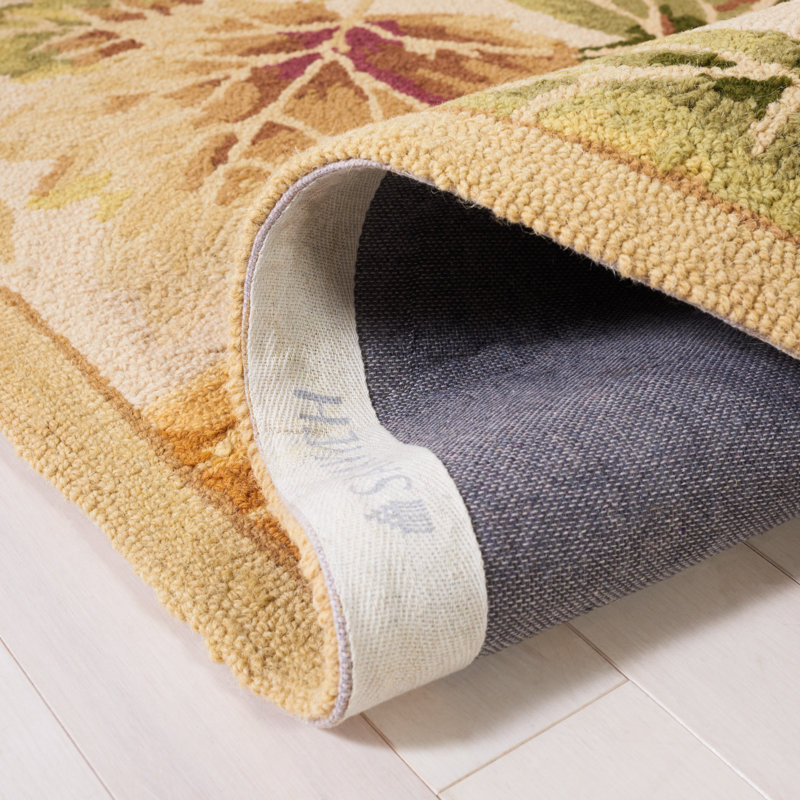 Kinchen Hand Hooked Wool Pile Rug, Rectangle 1'8" x 2'6"