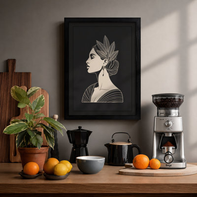 Woman in Profile Art Deco - Framed Print