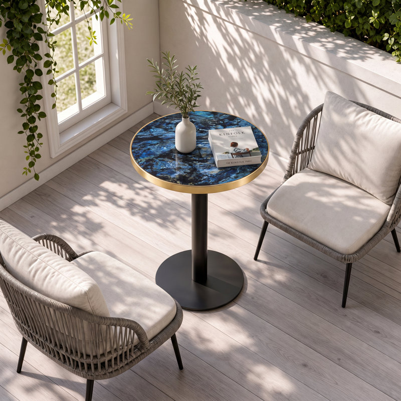 Table bistro 23,6 po Modern Luxury, Blue/Black