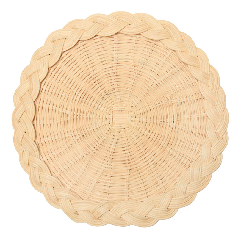Braided Weave Placemats - Blue - Set of 4, Natural