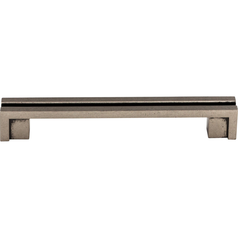 Flat Rail Bar pull, Pewter Antique, 5" Center to Center
