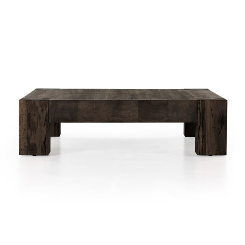 Abaso Coffee Table, Ebony Rustic Wormwood Oak