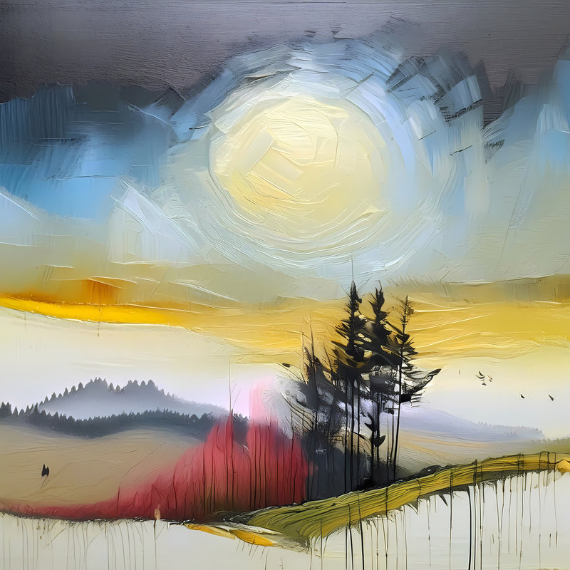 Above The Horizon, 36" H x 36" W
