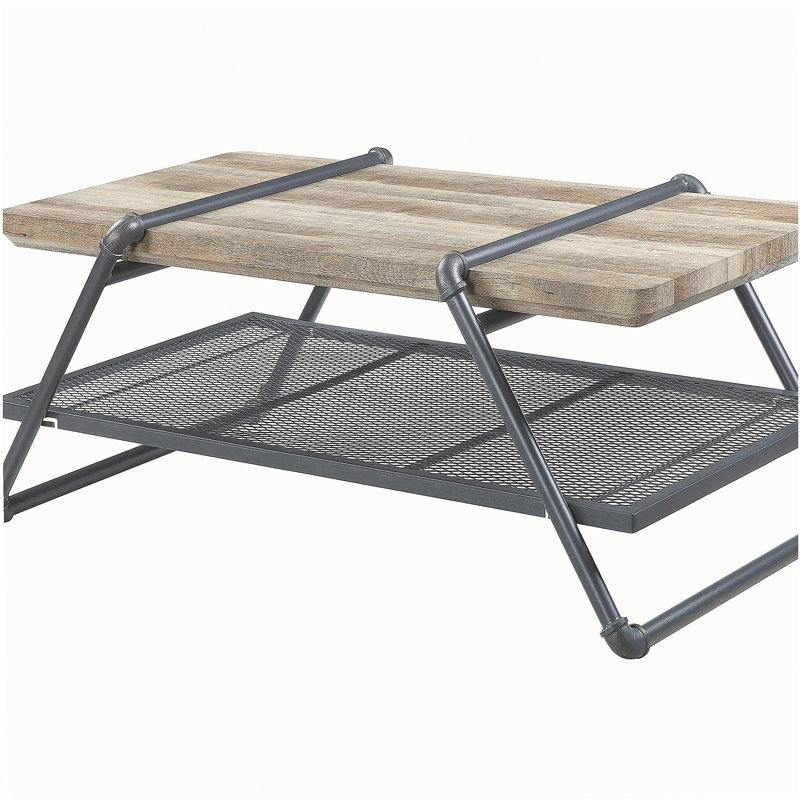Oak and sand gray 1-layer coffee table