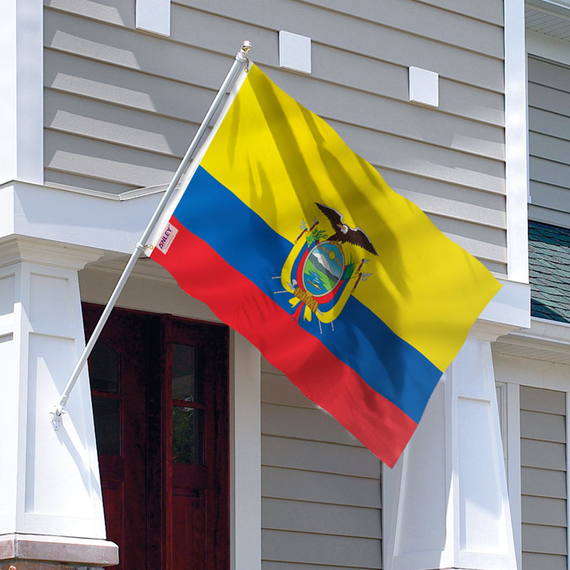 Drapeau de maison en polyester 3 x 5 pi Équateur