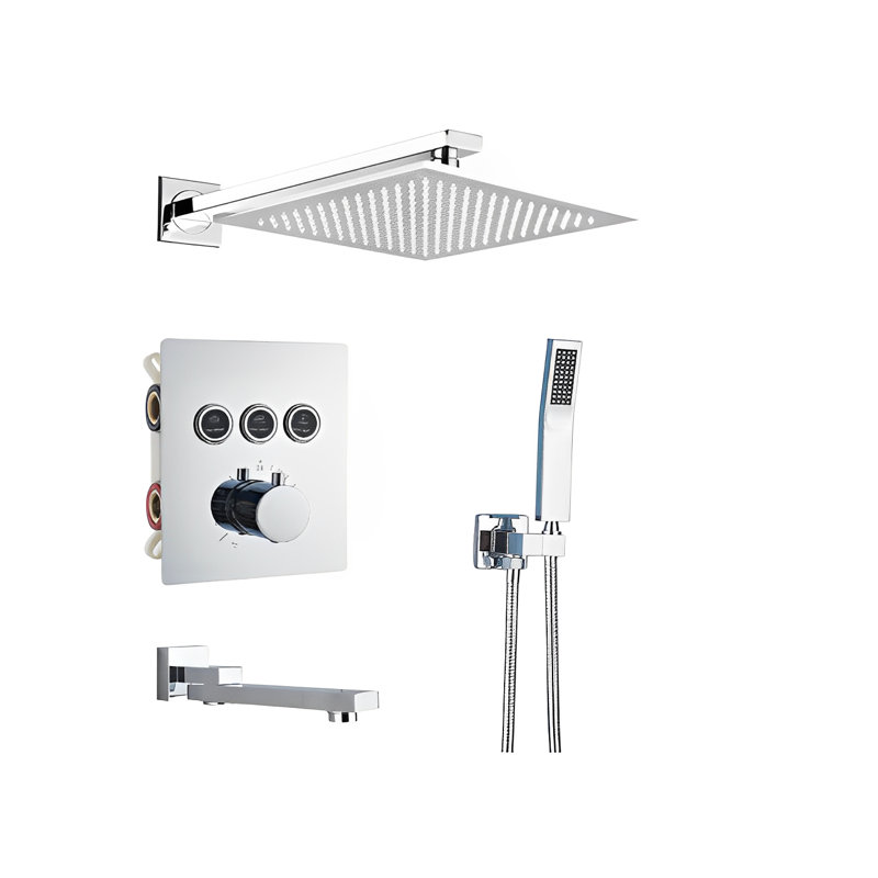 Ensemble de douche thermostatique en chrome