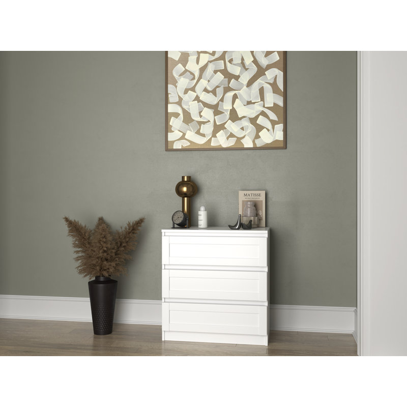 Patriki 70.1cm W 3 - Drawer Chest of Drawers, White RAM